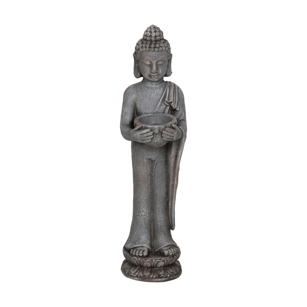 Decorative Figure Grey Buddha 19 x 15 x 58 cm