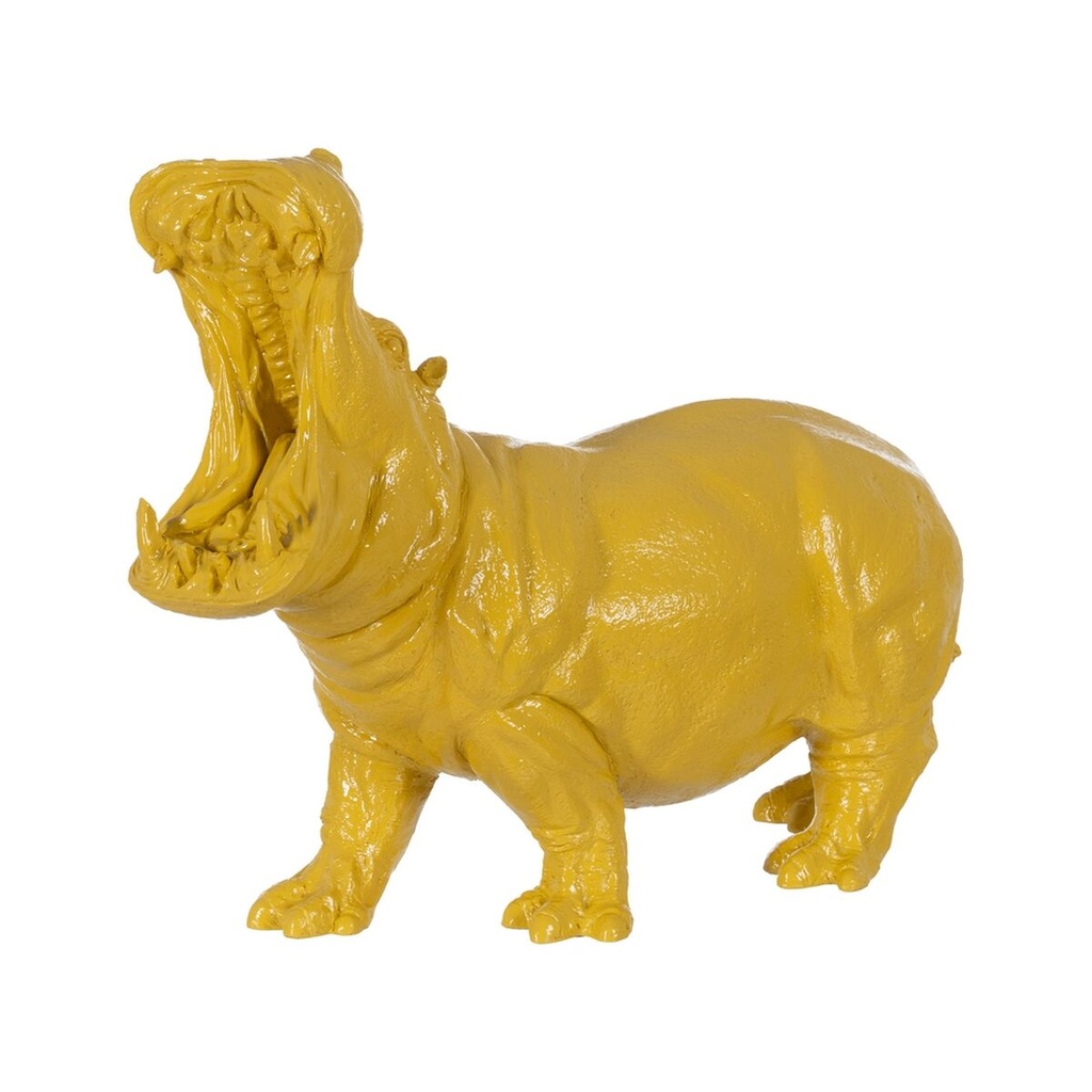 Figura Decorativa Amarillo Hipopótamo 66 x 25,5 x 51 cm