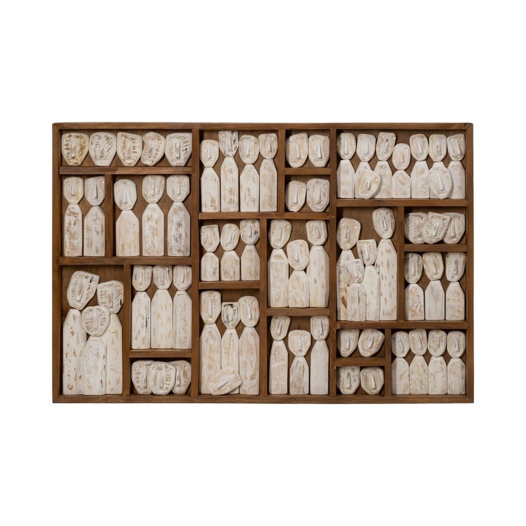 Cuadro Marrón Beige Madera 120 x 80 x 6 cm