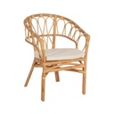 Dining Chair White Natural Rattan 58 x 59 x 78 cm