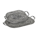 Set of trays Grey Iron 49,5 x 31 x 5,5 cm (2 Units)