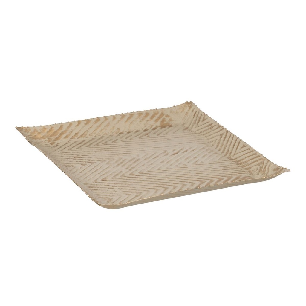Decorative tray Beige Golden 30 x 30 x 2 cm
