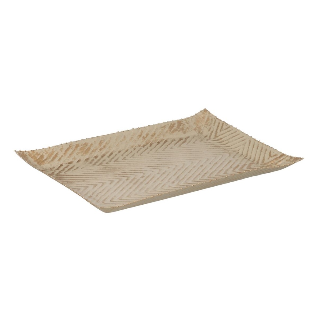 Bandeja decorativa Beige Dorado 36 x 23 x 2 cm