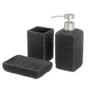 Bath Set Black Ceramic 14 x 10 x 20 cm