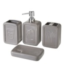 Bath Set Grey Ceramic 27,5 x 7 x 24 cm