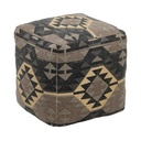 Pouffe Black Taupe 45 x 45 x 45 cm