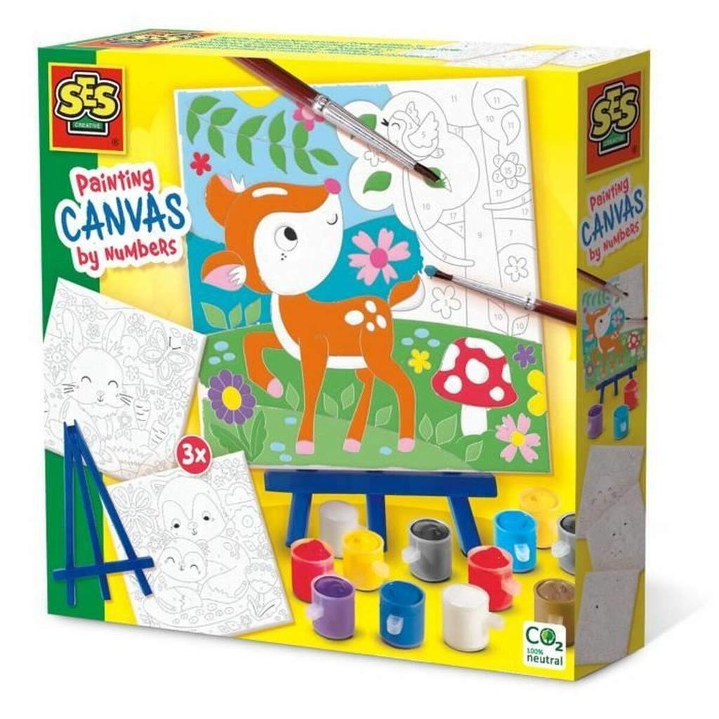 Drawing Set SES Creative Painting by number on canvas (3 Pieces)