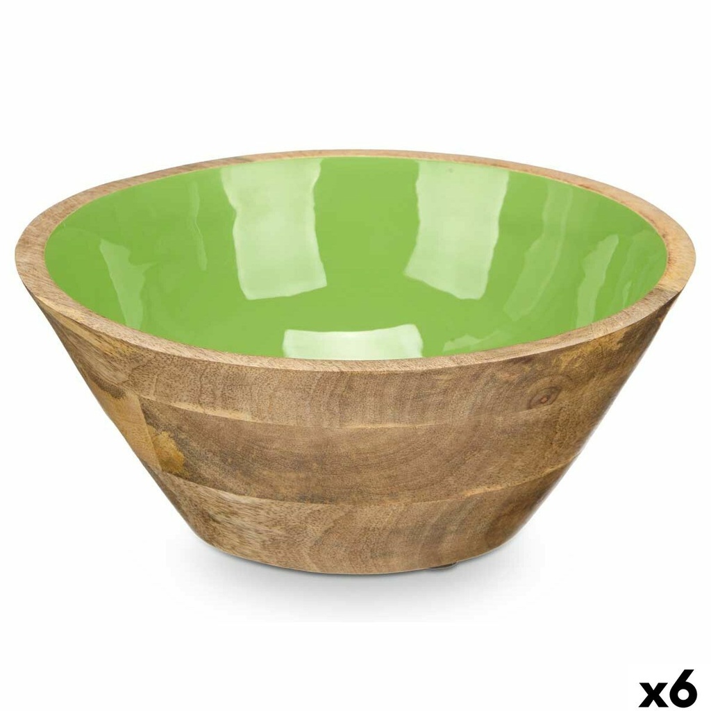 Bowl Gift Decor MALI-701 G Green 24,3 x 10,5 x 24,3 cm (6 Units)
