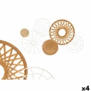 Decoración de Pared 23SMB1746 Blanco Marrón Metal 71,1 x 3,8 x 42,5 cm (4 Unidades)