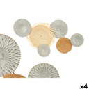 Wall Decoration 23SMB1537 Brown Grey Metal 76,8 x 4,4 x 50,2 cm (4 Units)