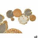 Wall Decoration 23SMB1538 White Brown Grey Metal 89,5 x 5,1 x 48,3 cm (2 Units)