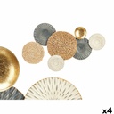 Decoración de Pared 23SMB1563 Azul Blanco Marrón Metal 72,4 x 5,1 x 42,5 cm (4 Unidades)