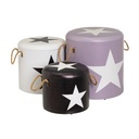 Stool with storage White Black Purple 40 x 40 x 42 cm