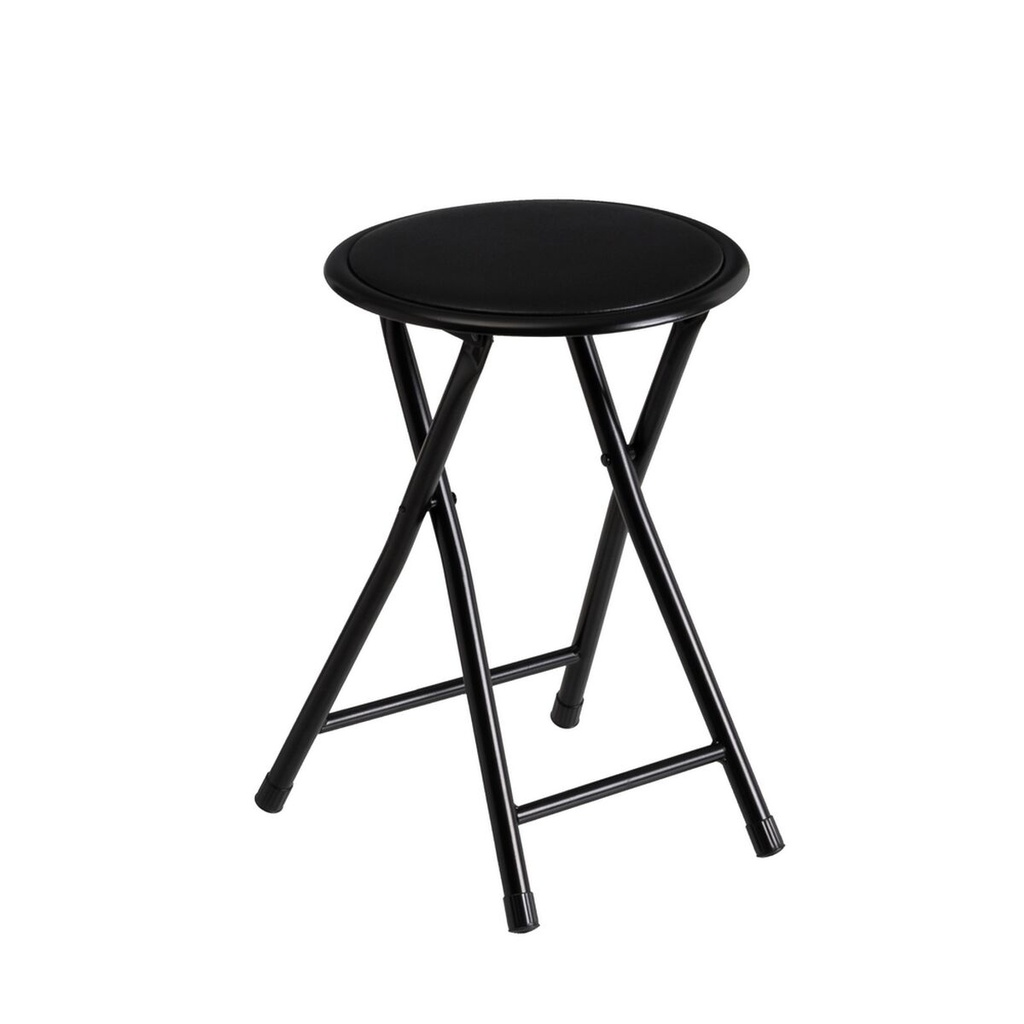 Stool Black Polyurethane PVC Iron 30 x 30 x 45 cm