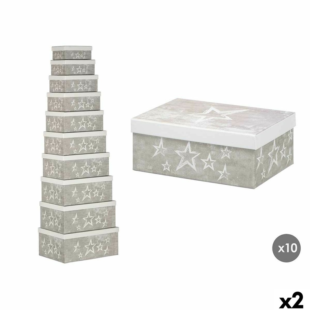 Decorative box Pincello 63 White Grey Cardboard (2 Units)