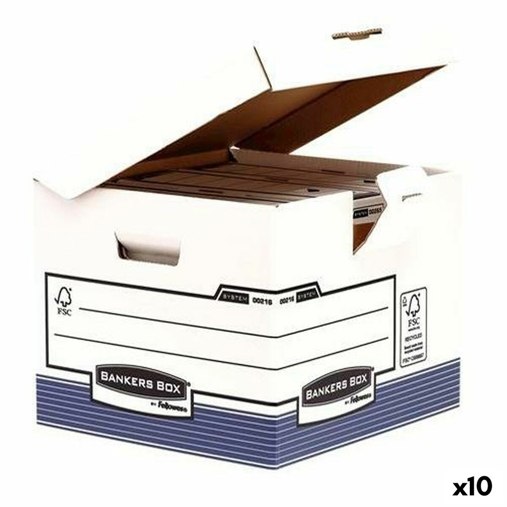 File Box Fellowes Blue White A4 31 x 37,7 x 39,5 cm 10 Units