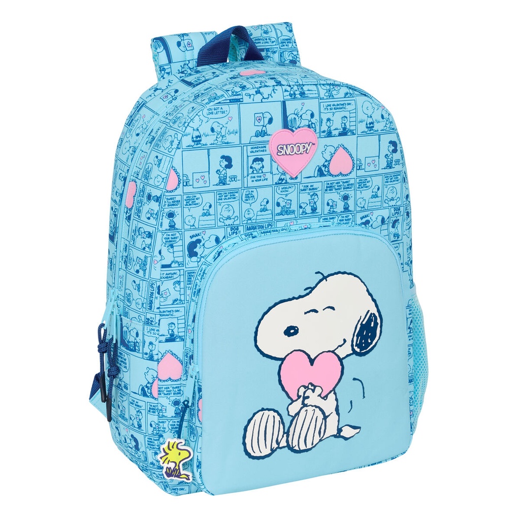 School Bag Snoopy Love Blue 30 x 46 x 14 cm