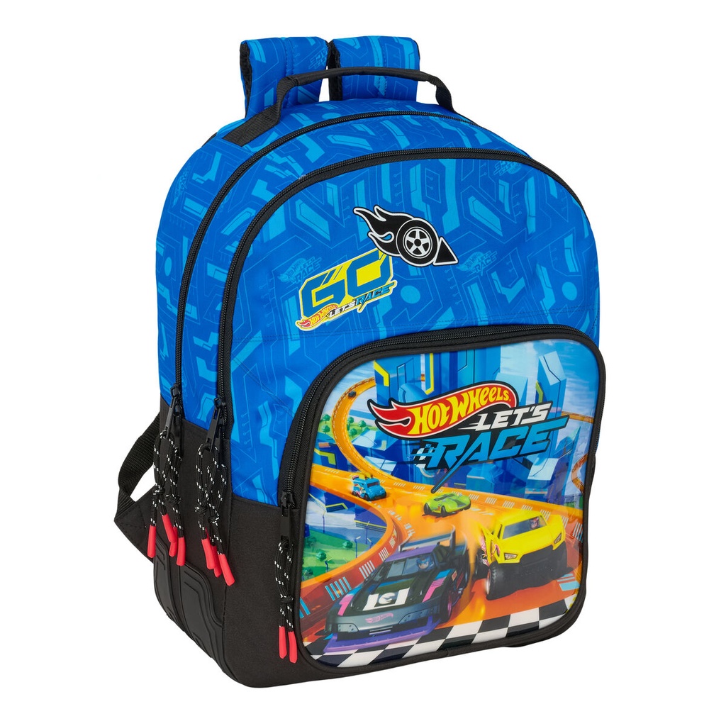 School Bag Hot Wheels Let's race Blue Black 32 x 42 x 15 cm