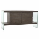 Sideboard DKD Home Decor   Brown Transparent Crystal Walnut MDF Wood 160 x 45 x 80 cm