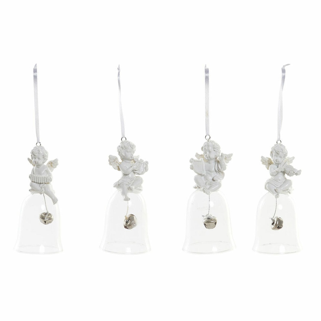 Christmas bauble DKD Home Decor Resin Crystal Angel (4 pcs) (5 x 5 x 10.5 cm)