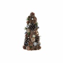 Árbol de Navidad DKD Home Decor Blanco Plateado Natural PVC Piñas Nevado 19 x 19 x 38 cm