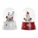 Christmas Bauble DKD Home Decor Resin Crystal Father Christmas (2 pcs) (9.5 x 9.5 x 13.5 cm)