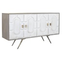 Sideboard DKD Home Decor White Grey Golden Metal Mango wood 152 x 43 x 84 cm