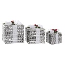 Decoración luminosa DKD Home Decor Blanco Rojo Verde Plateado Nevado LED 25 x 25 x 29 cm (3 Piezas)
