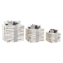 Decoración luminosa DKD Home Decor Blanco Plateado LED 25 x 25 x 28 cm (3 Piezas)