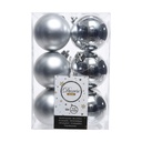 Bolas de Navidad Decoris Plateado Plata Plástico 12 Unidades