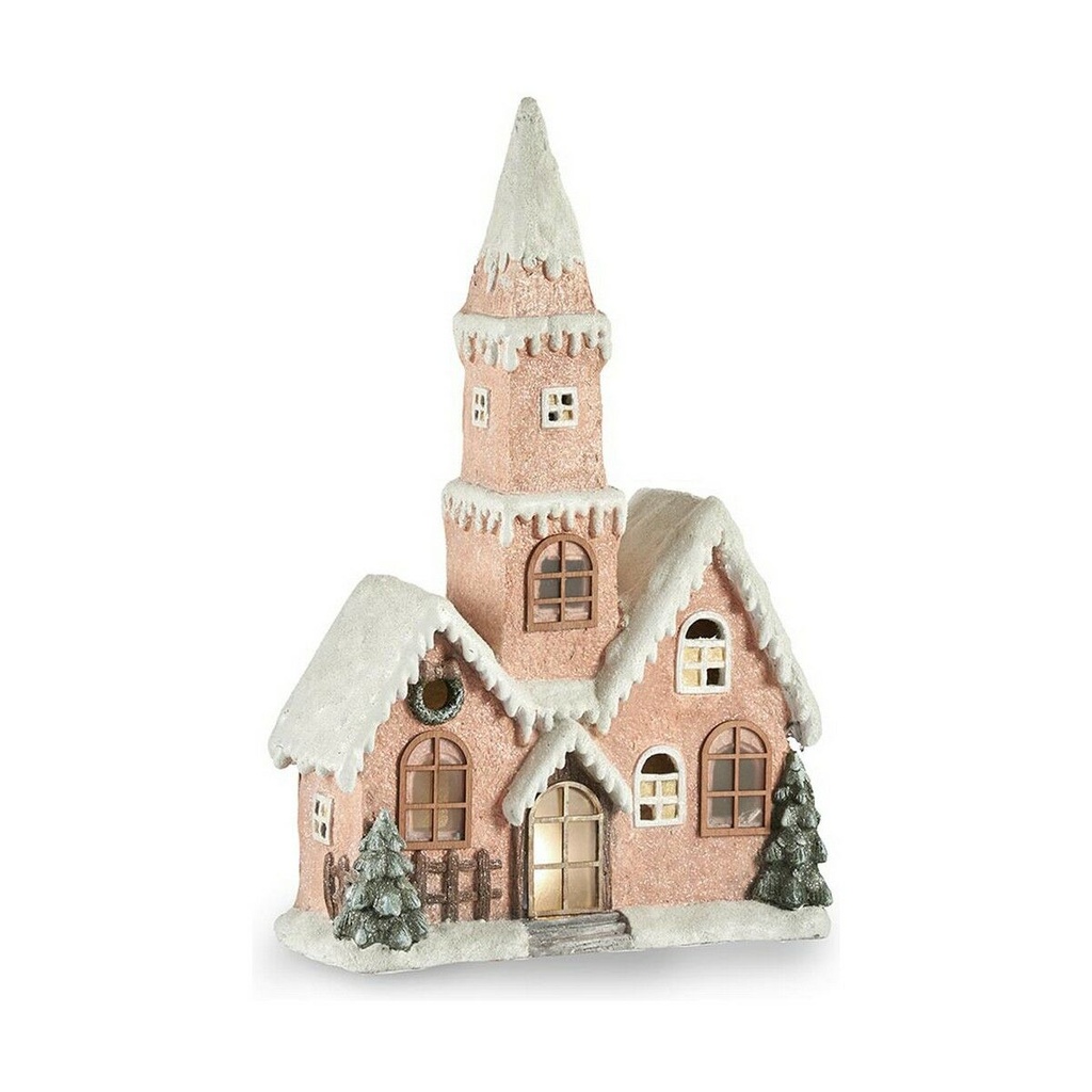 Christmas bauble Krist+ CC2187084 White Brown Green Pink House Christmas 21 x 77 x 48 cm LED Light