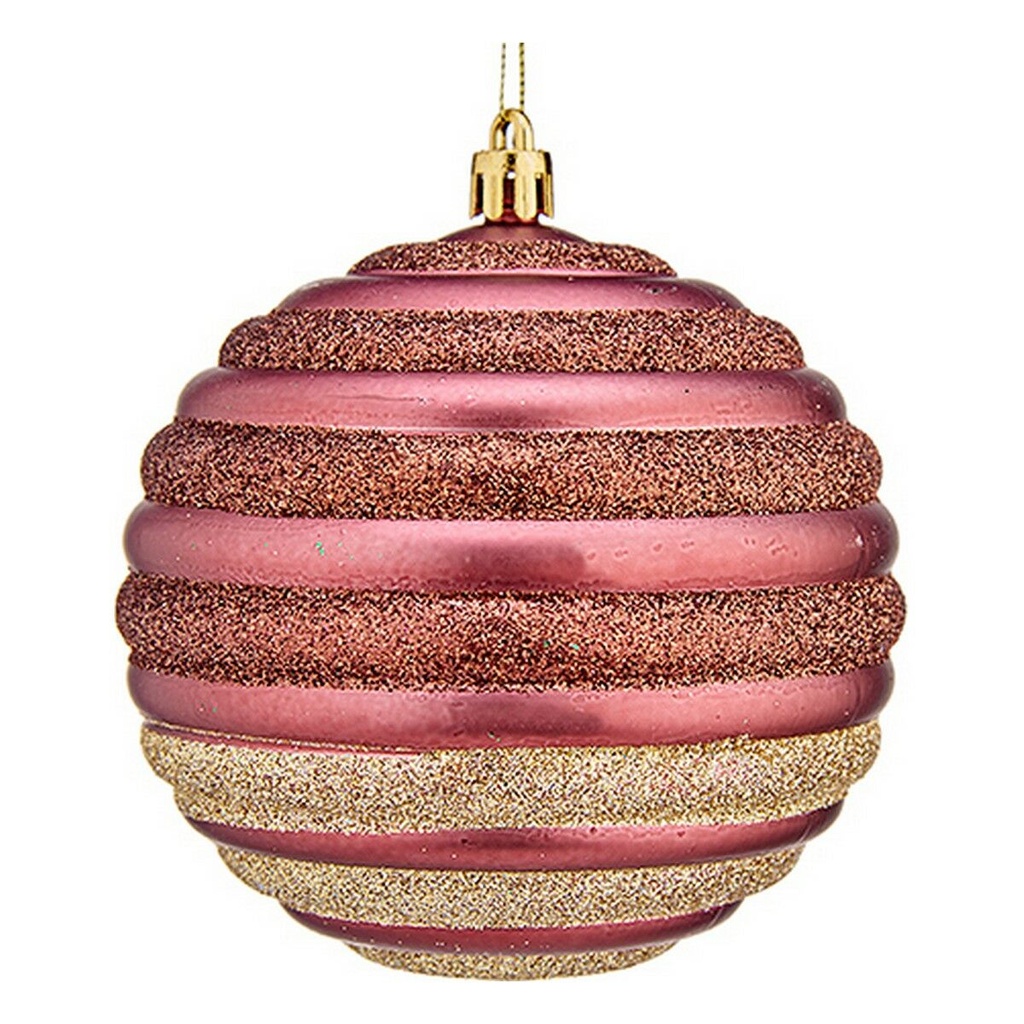 Bola de Navidad Krist+ 00872 Rosa Plástico Ø 10 cm 6 Unidades