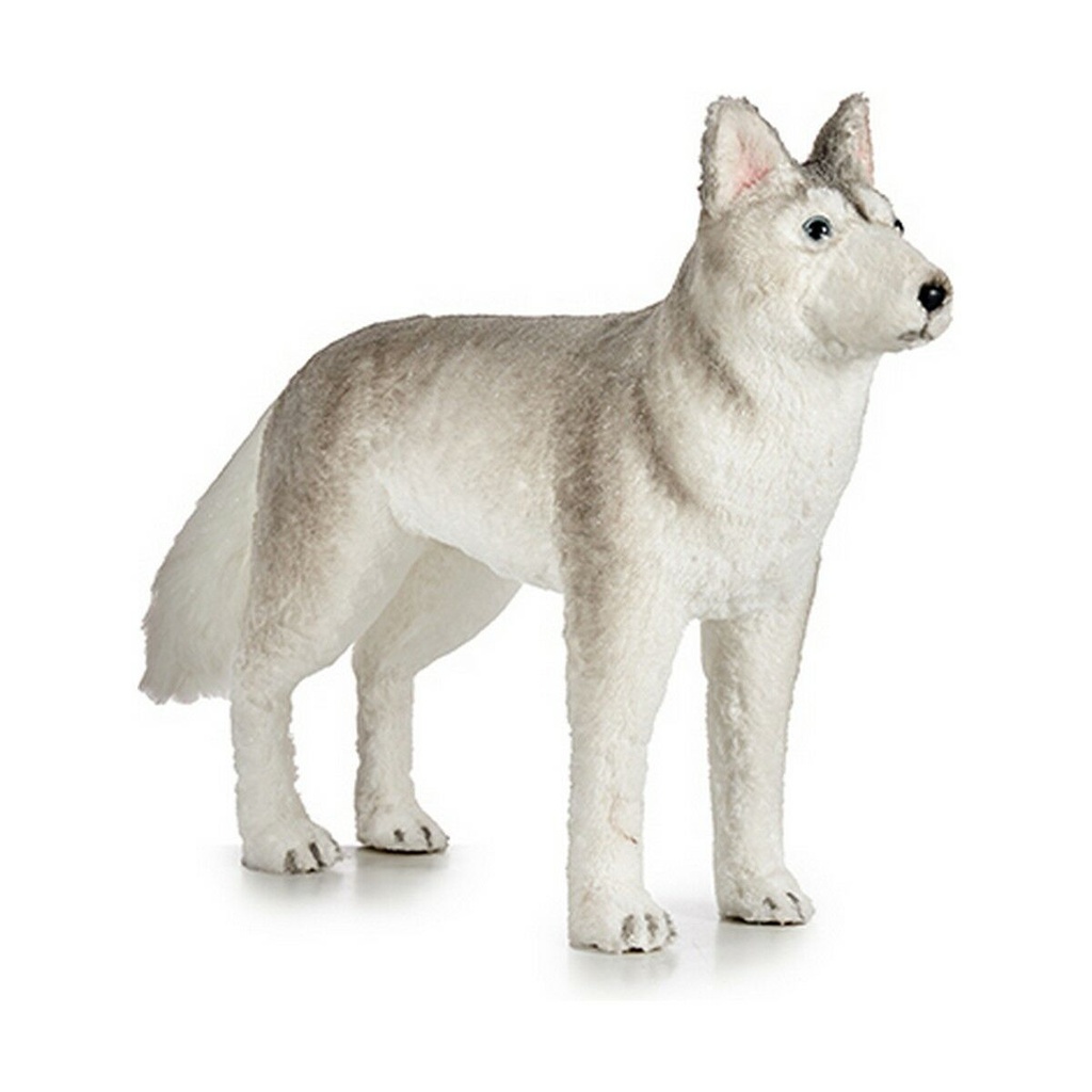 Adorno Navideño Krist+ 67522919-1 Blanco Gris Perro Navidad 87 cm 18 x 59 x 78 cm