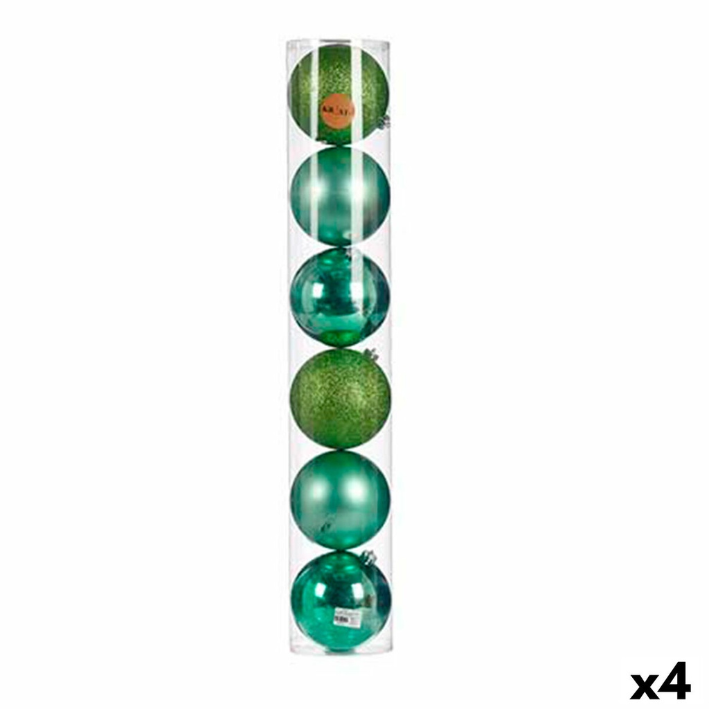 Set of Christmas balls Krist+ 00803 Green Plastic 6 Pieces (4 Units)