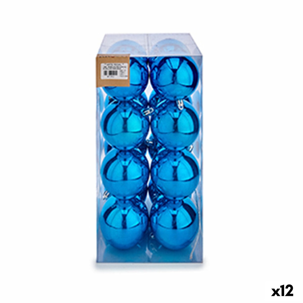 Set de Bolas de Navidad Krist+ K1912475-1 Azul Plástico (12 Unidades)