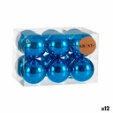 Set de Bolas de Navidad Krist+ K1912476-1 Azul Plástico Ø 7 cm (12 Unidades)