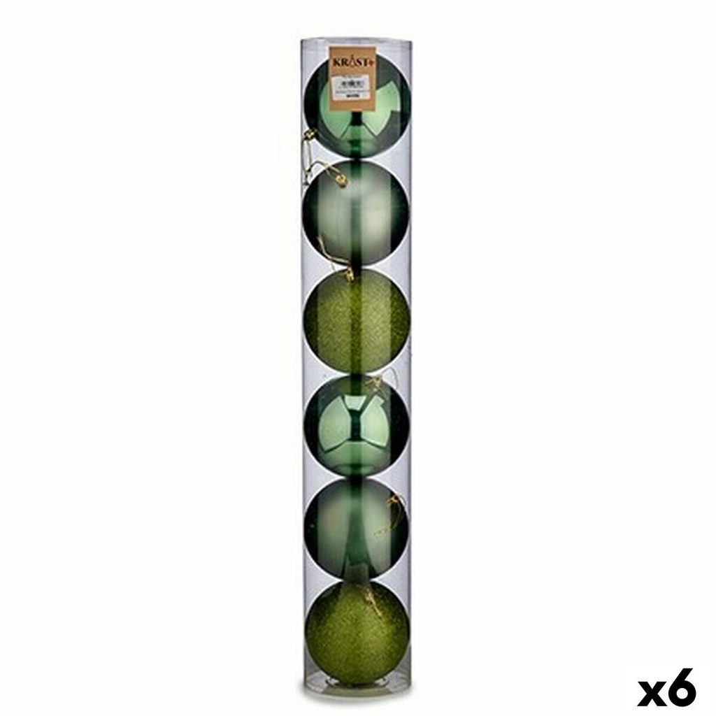Set of Christmas balls Krist+ 00804 Green Plastic Ø 12 cm 6 Pieces (6 Units)
