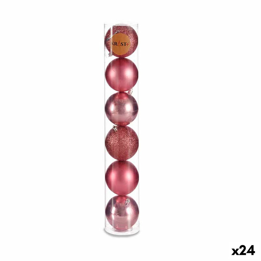Set of Christmas balls Krist+ 00800 Pink Plastic (24 Units)