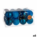 Set de Bolas de Navidad Krist+ 00927 Azul Plástico Ø 8 cm (6 Unidades)