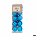 Set de Bolas de Navidad Krist+ K1912474-2 Azul Plástico Ø 3 cm (12 Unidades)