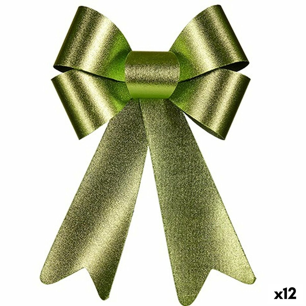 Lazo Krist+ HJ1-12063 Verde 16 x 24 x 4 cm Adorno Navideño (12 Unidades)