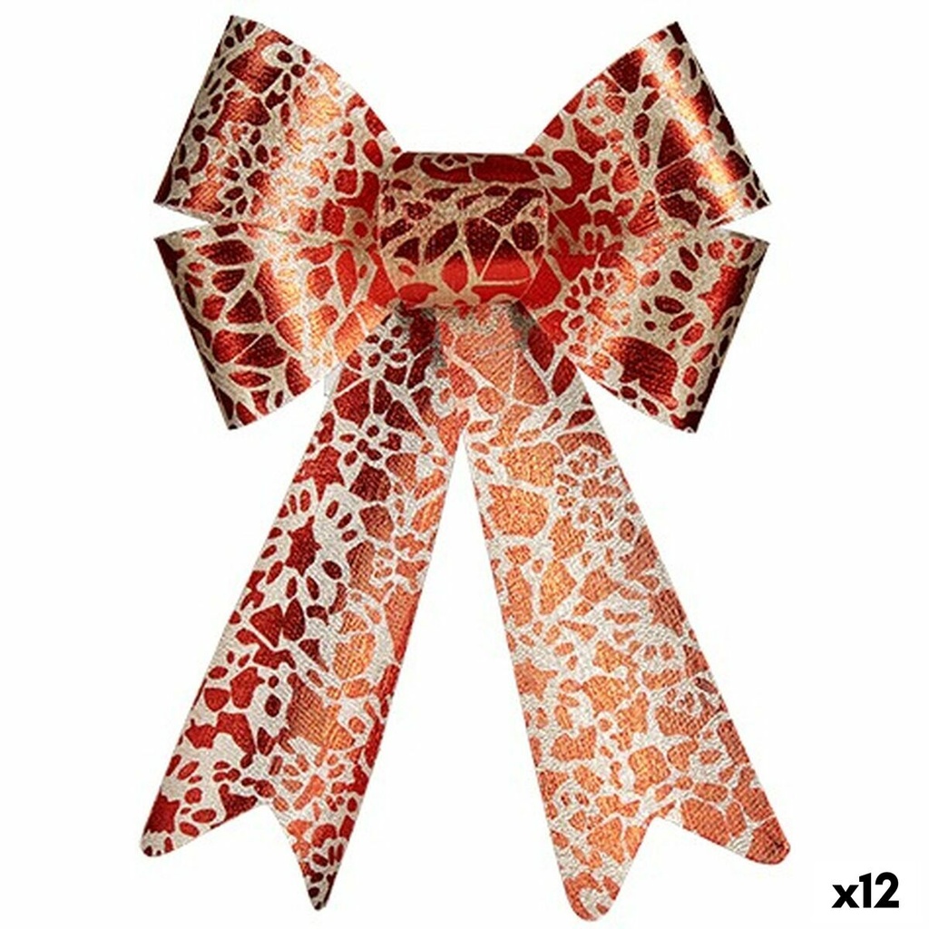 Lazo Krist+ HJ1-12007 Rojo Dorado 16 x 24 x 4 cm Adorno Navideño (12 Unidades)