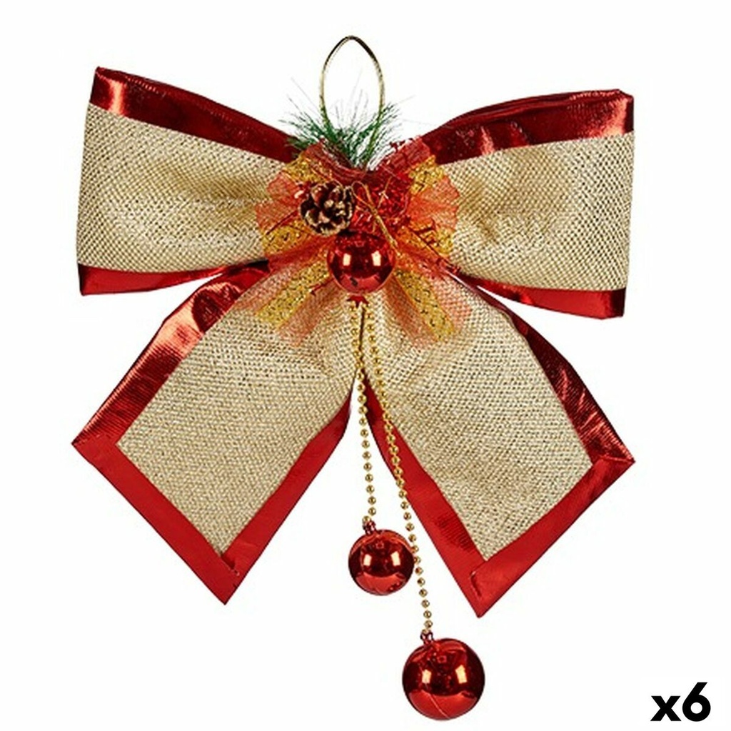 Lasso Krist+ Red Golden 33 x 9 x 33 cm Christmas bauble (6 Units)