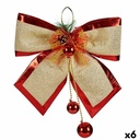 Lazo Krist+ Rojo Dorado 33 x 9 x 33 cm Adorno Navideño (6 Unidades)