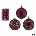 Set de Bolas de Navidad Morado PVC Ø 6 cm (4 Unidades)