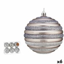 Set de Bolas de Navidad Krist+ 00876 Plateado Plástico Círculos 10 cm (6 Unidades)