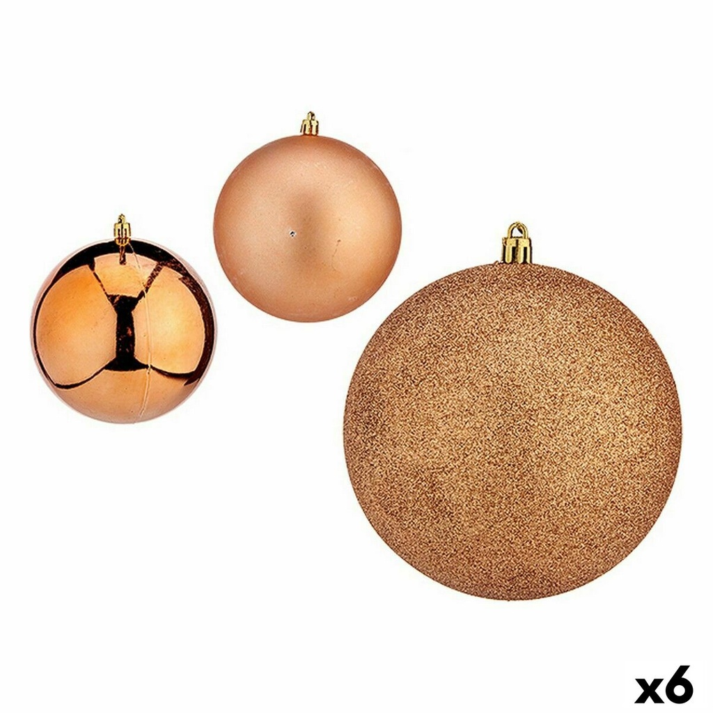 Set de Bolas de Navidad Krist+ 00750 Cobre Plástico (6 Unidades)