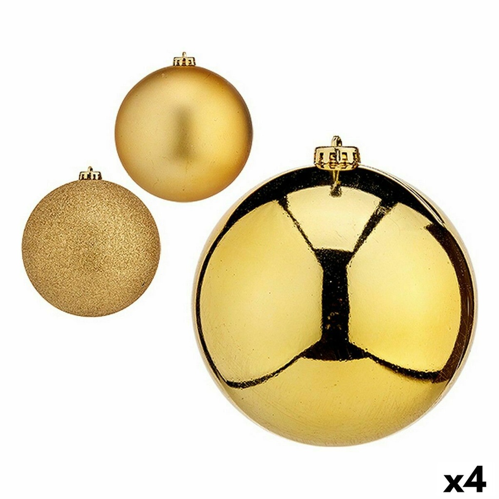 Set of Christmas balls Krist+ 00791 Golden Plastic Ø 15 cm (4 Units)