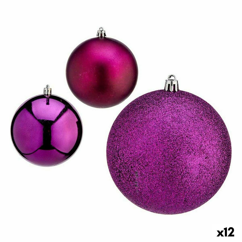 Set of Christmas balls Krist+ 00835 Purple Plastic (12 Units)
