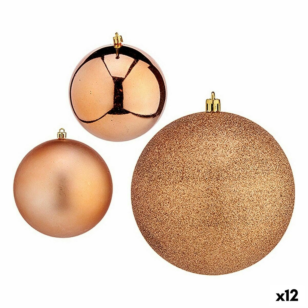 Set de Bolas de Navidad Krist+ 00811 Cobre Plástico (12 Unidades)